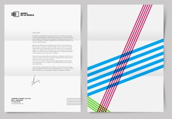 Museu de la música - Barcelona #branding #museum #identity #barcelona #stationery #music #letterhead