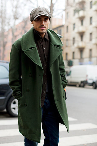 The Sartorialist #coat #newsboy #green