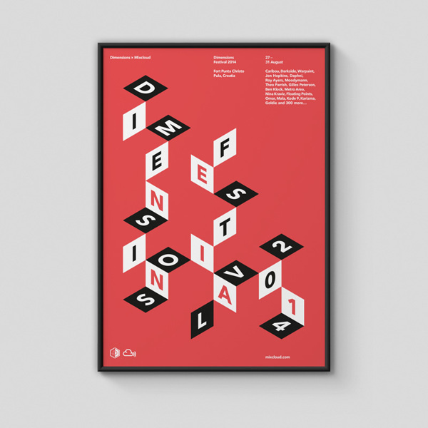 Ross Gunter Â | Â http://rossgunter.com"A selection of posters to promote this years Dimensions Festival and their partners. Each poster #poster #typography
