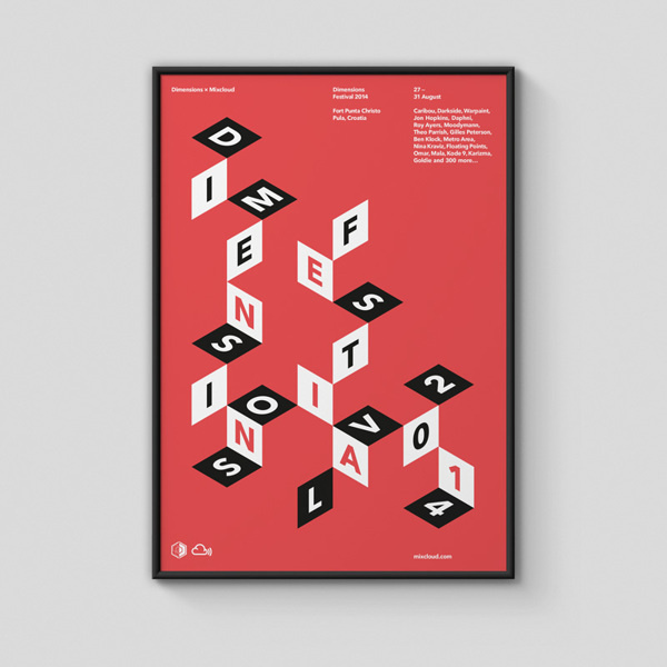 Ross Gunter Dimension Festival #shapes #poster #typography