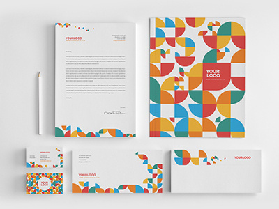 Colorful Circle Pattern Stationery You can download it here: http://graphicriver.net/item/colorful-circle-pattern-stationery/8056316?ref=ab #pattern #modern #colorful #minimal #stationery #template #download #graphicriver