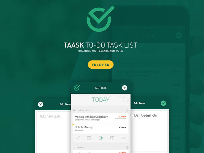 To-Do Task Mobile App PSD