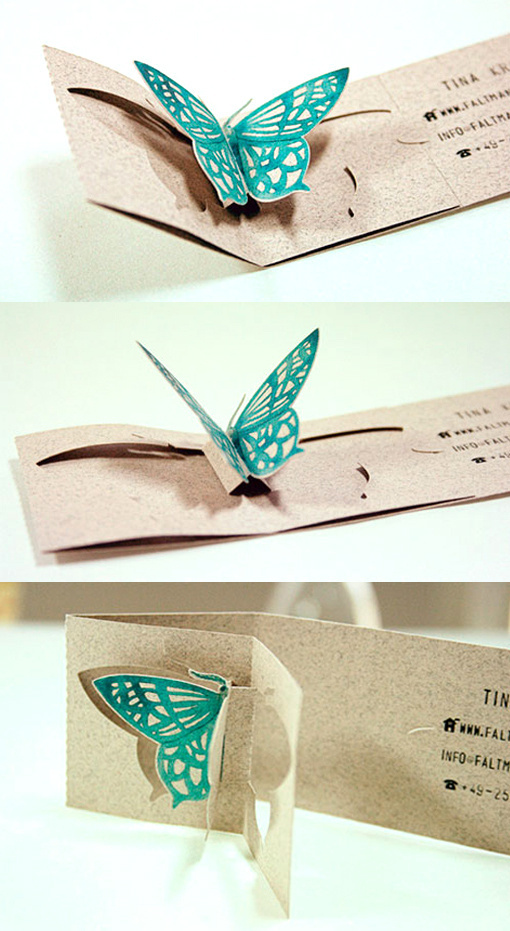 Beautiful butterfly die-cut business card #cards #designs #business #printable