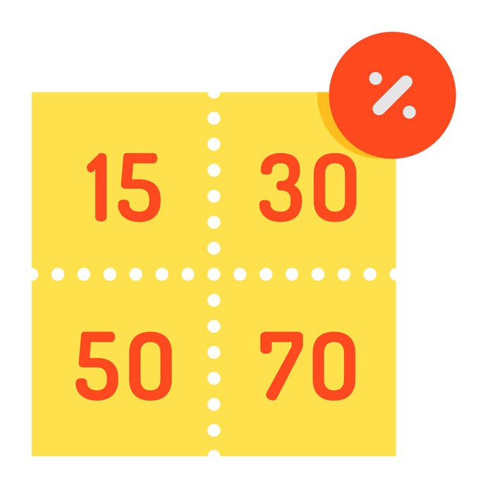 See more icon inspiration related to discount, voucher, coupon, shop, offer, coupons, commerce and shopping, currency, sales, commerce, shopping and money on Flaticon.