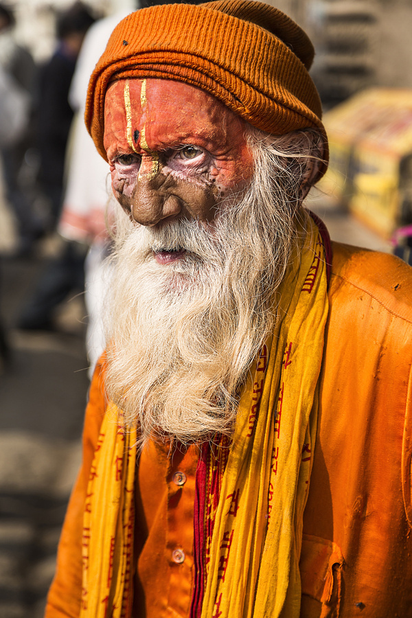 India on Behance #photography #india #man #portrait #old man #beard #orange #colour