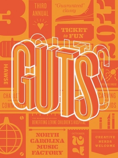 Dribbble - GUTS POSTER 2.png by Matt Stevens #guts #poster #typography