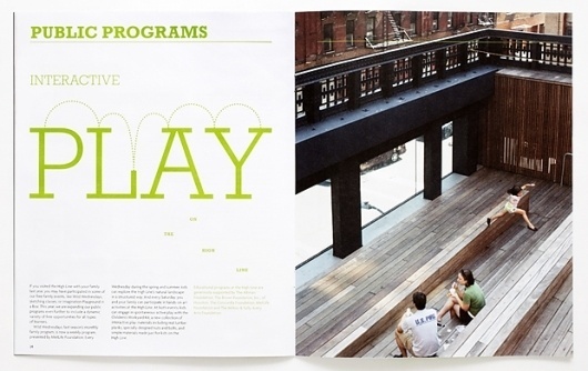 Paula Scher on the High Line | New at Pentagram | Pentagram #spread #brochure #typography
