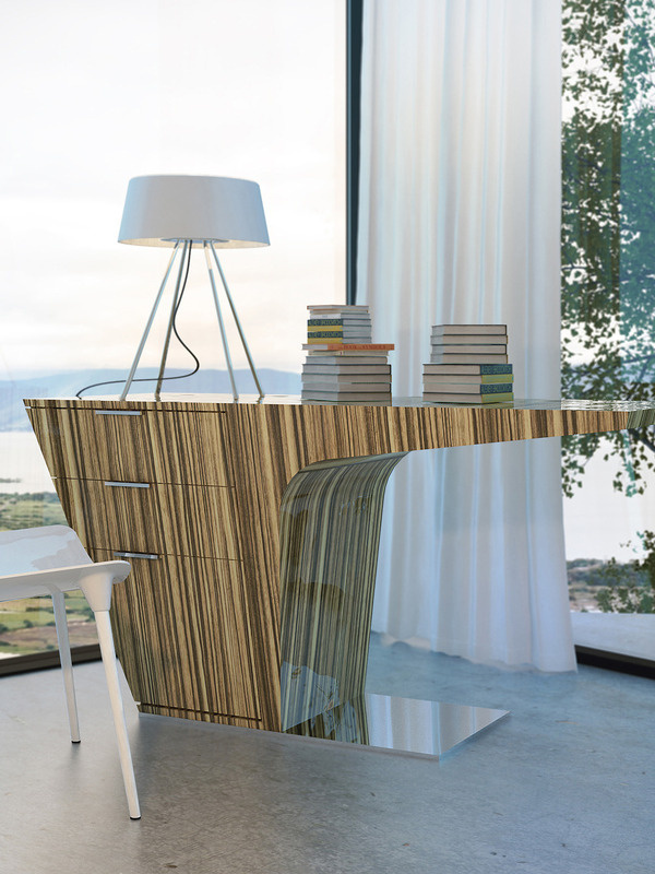 Mercer Desk in Zebrano Lacquer Gilt Home #desk