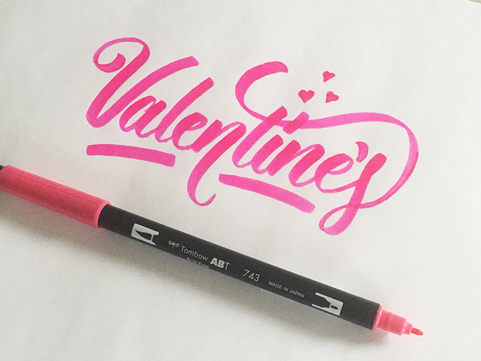 Valentine's Day #lettering #hand #brush #typography