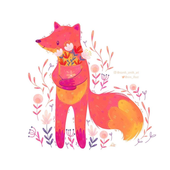 Flower Fox by NiamhSmithArt
