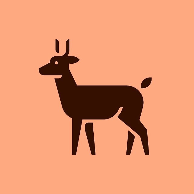 Deer Icon Design by Sascha Elmers #icon #deer #stag #hare #animal #geometric #jump #iconic #iconography #symbol #mark #logo #picto #pictogra