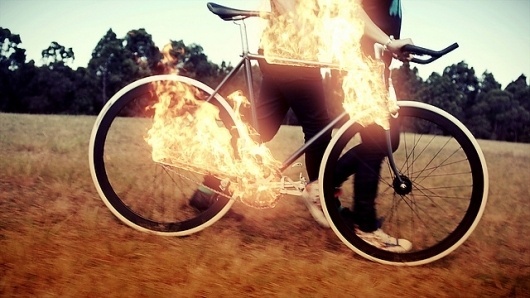 Viva 'Fire' Directed by Ash Bolland | Flickr - Photo Sharing! #flames #bicycle #girl #bolland #fire #vide #bike #music #ash