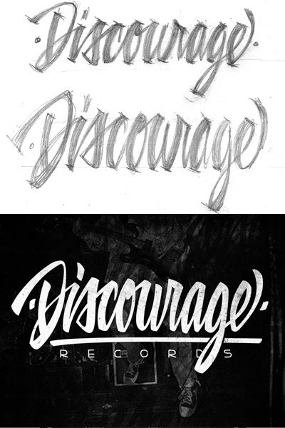 Discourage by Damian King #inspiration #creative #lettered #personalized #design #illustration #logo #hand