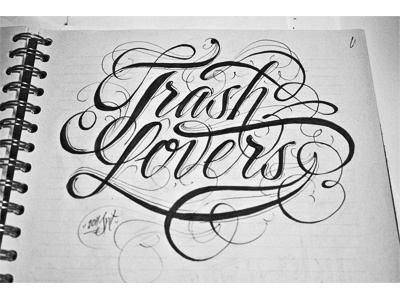 Dribbble - Trash by Kossyo Kokalanov #type #lettering #script #ink