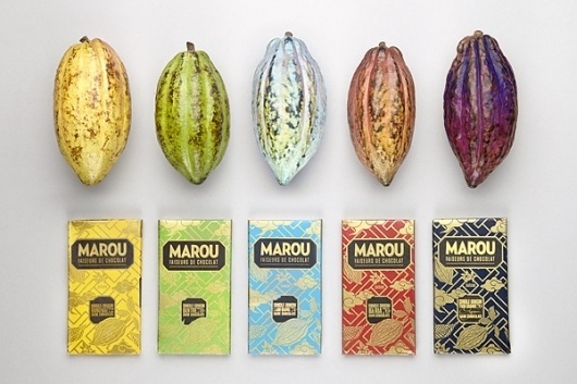 Marou chocolate packaging | Art and design inspiration from around the world - CreativeRoots #packaging #stamping #foil