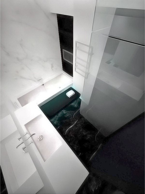 Apartment on Behance #interior #apartment #black&white