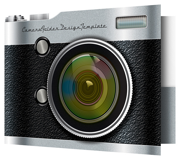 Camera Pocket Folder Design Template for Photographers [Free PSD] #camera #folders #presentation #photographer #pocket #folder