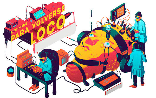 EXPERIMENTOS on Behance #skinpop #head #illustration #studio #experiment