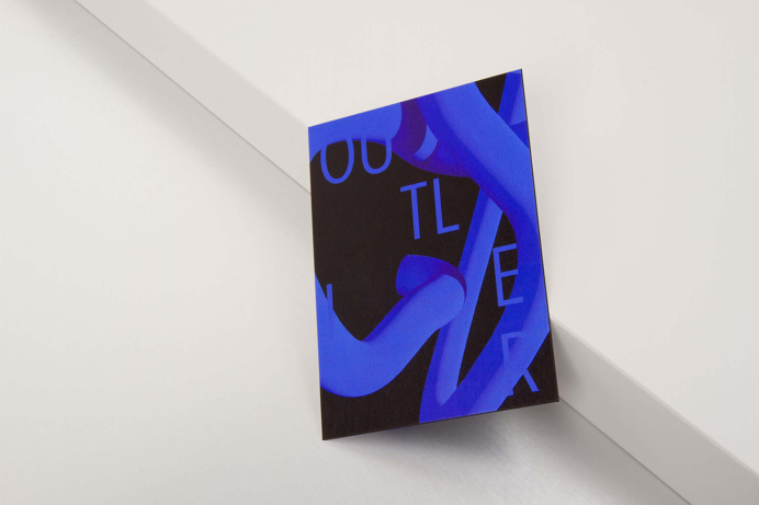 Outlier branding modern hipster graphic design blue red stationery mindsparkle mag print business card