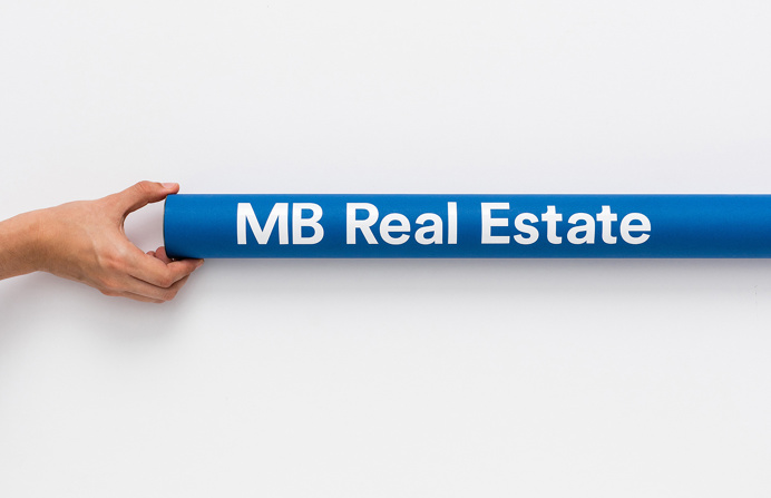 mb real estate market construction business card blue red logo logotype branding corporate design identity mindsparklemag design