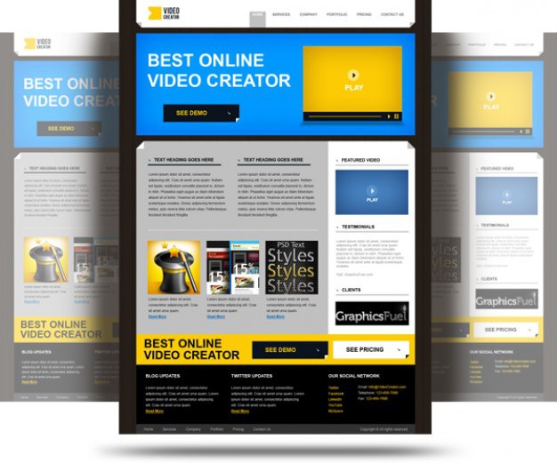 Product website psd template Free Psd. See more inspiration related to Template, Website, Product, Psd, Website template and Horizontal on Freepik.