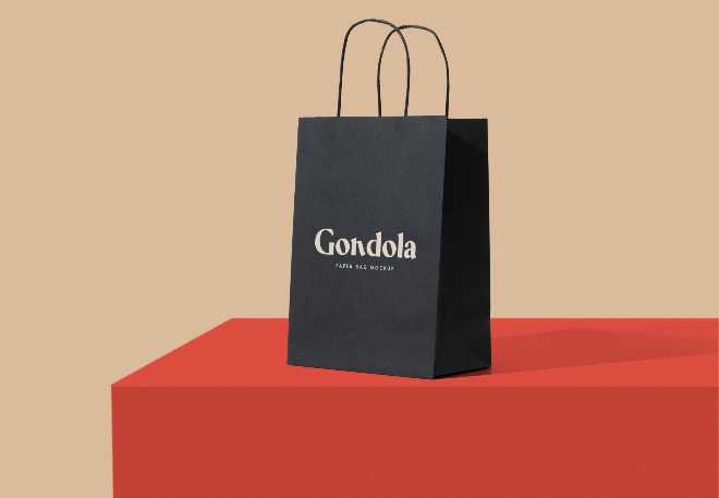 Paper Bag Mockup Scene #package #paperbag #shopping #design #mockup