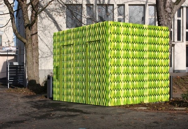 Modern public toilets with artistic exterior #art #architecture #bright buildings #exterior art
