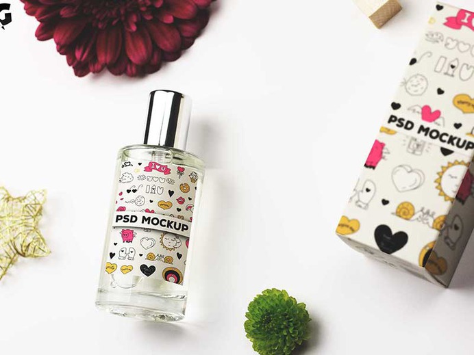 Layered Perfume Bottle Mockup PSD