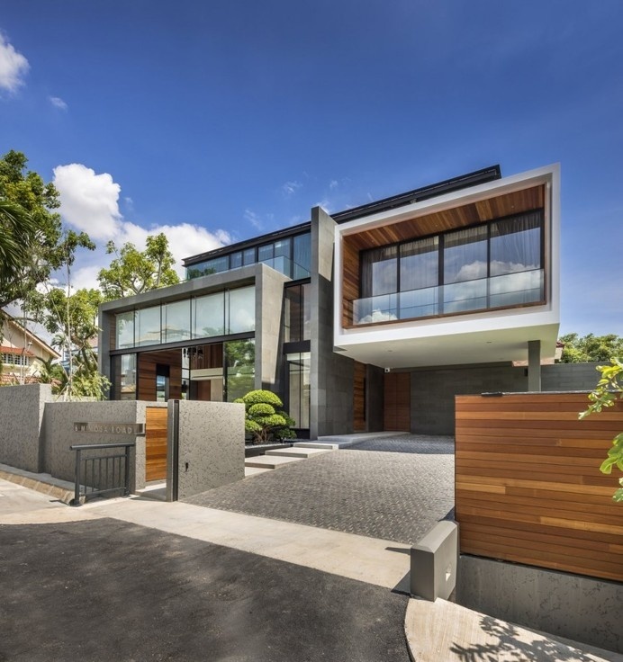 Contemporary Home Evoking a Warm Rustic Feel: Mimosa Road in Singapore #architecture #contemporary