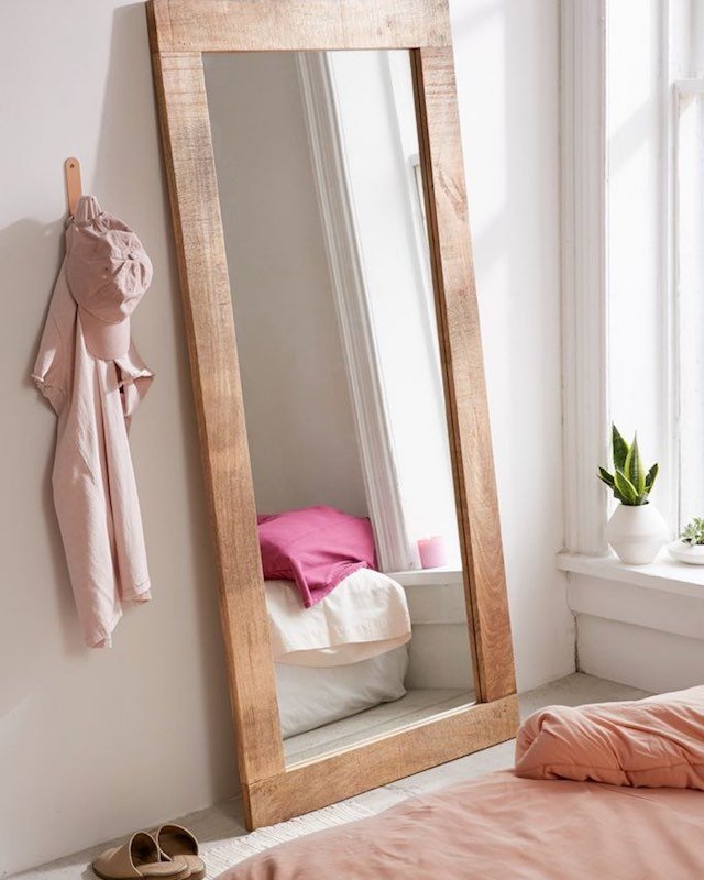 Best Full Length Mirror Wall Leaning, Mango Wood Full Length Wall Mirror