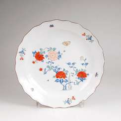 Large plate with Indian flowers. #Sets #Teasets #Porcelainsets #Antiqueplates #Plates #Wallplates #Figures #Porcelainfigurines #porcelain