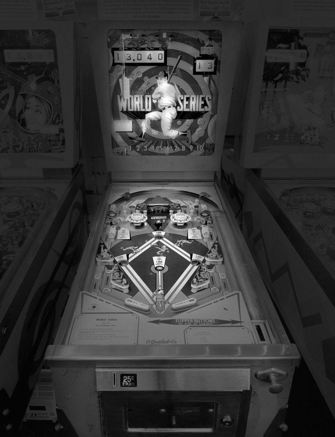 Saudade: Black and White Photos of Vintage Pinball Machines by Michael Massaia