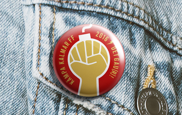 Badge, football, soccer, fight, bomb, hand