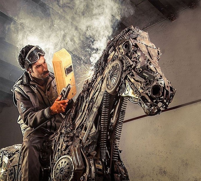 Wonderful Art Sculptures Made of Scrap Metal #sculptures #art