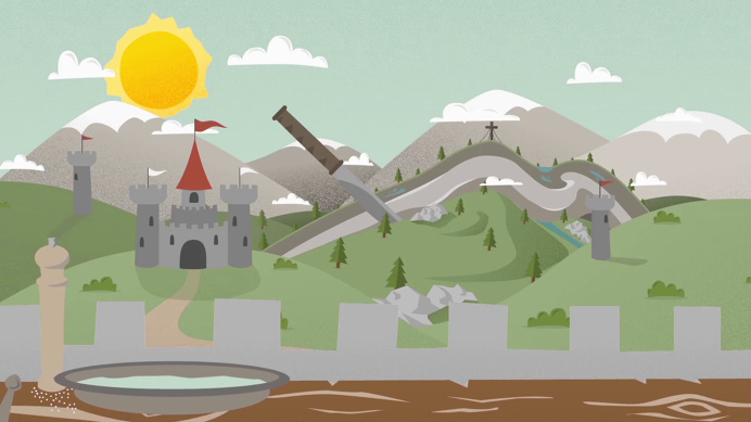 #illustration #flat #motiondesign #animation #castle #mountains #sally #salzwelten #studioastic