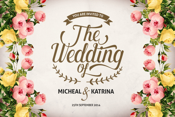 The Wedding Invitation #wedding #lettering #script #invitation #vintage #hand #typography