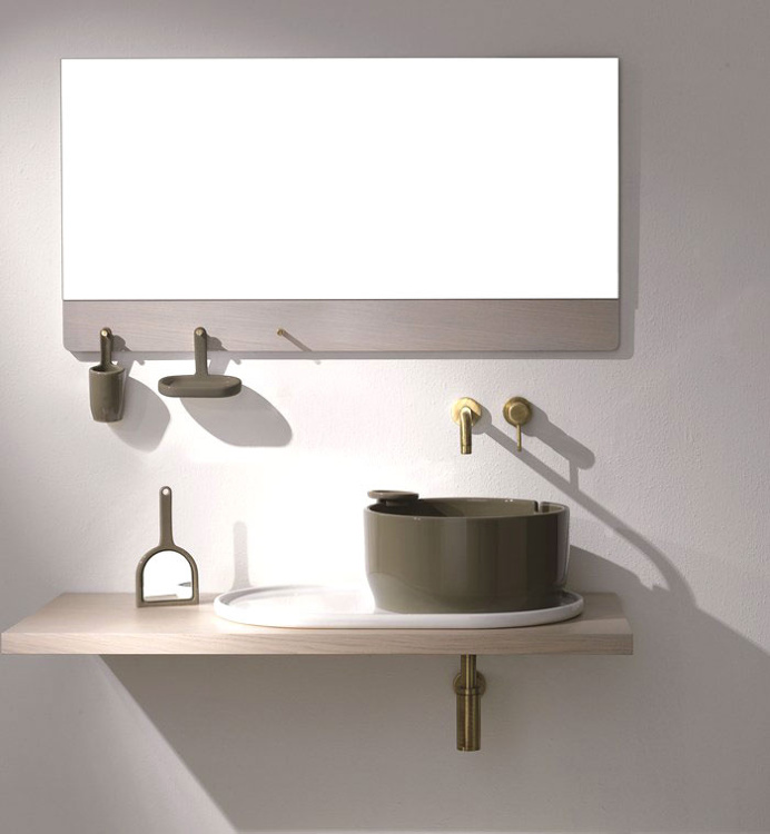 Wall Mounted Double Washbasin Cabinet Ukiyo-e - #bath, #interior, #decor, home, bathroom