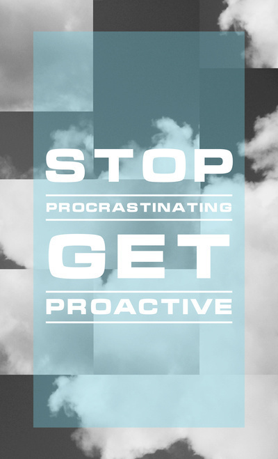 Stop Procrastinating - Blue #font #white #print #black #photography #poster #art #type #typography