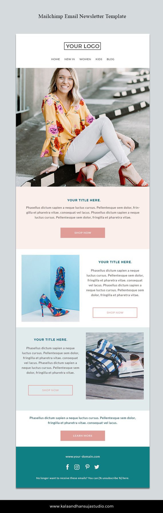 Mailchimp template Responsive HTML email Mailchimp Email | Etsy