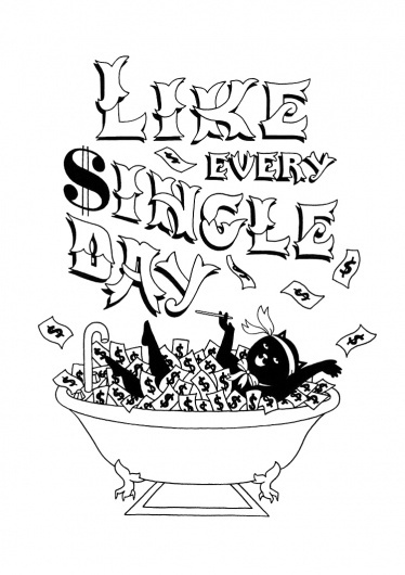 JesseHectic's Spaceship: RAMBO TAMBO #tub #ink #white #cat #black #jessehectic #bathtub #drawing #money