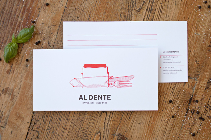 #aldente #corporate #illustration #red #food #catering #typography