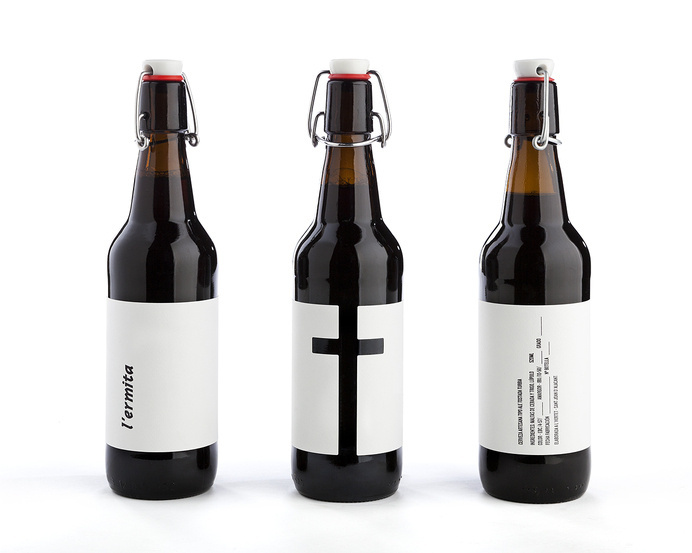 Cerveza L´ermita by Nueve #packaging #beer #bottle #minamalism