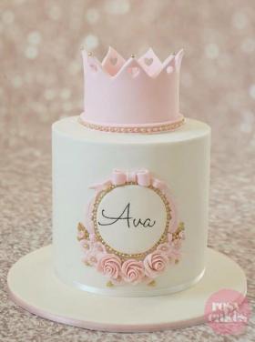 Pink crown birthday cake
