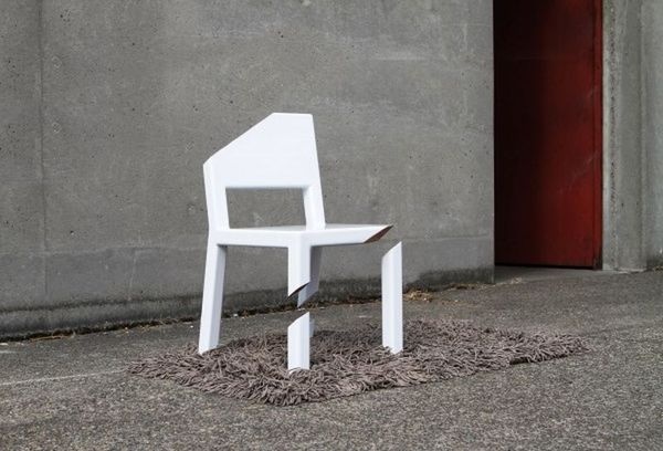 CJWHO ™ (The Cut Chair combines illusion with simple...) #cut #illusion #chair #design #funiture #interiors #art
