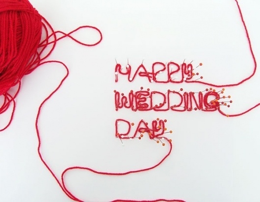 graphicwand #red #card #typography #needle #greeting #wedding #sewing