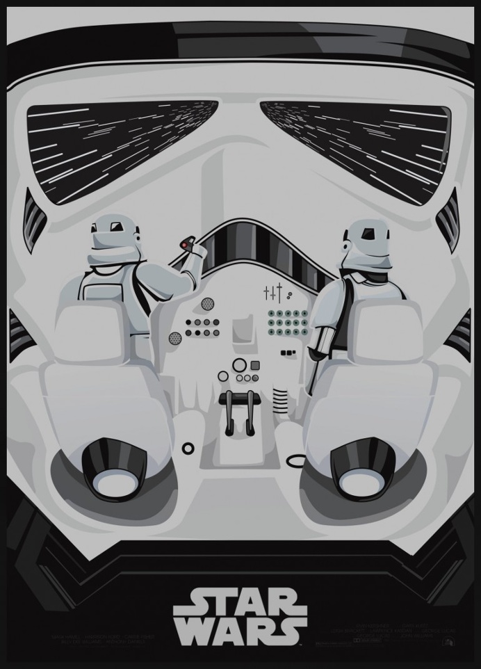 A poster for The Star Wars saga, dedicated to Carrie Fisher