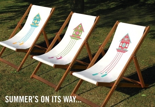 Made By Morris - Silkscreen Prints #printed #silkscreen #chairs #deck #print #cuckoo #summer #clock #hand