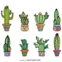 Hand drawn cactus set http://bit.ly/29nkkVr