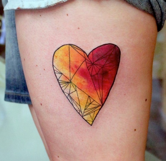 Heart watercolor tattoo by Steve Newman | Post 17566