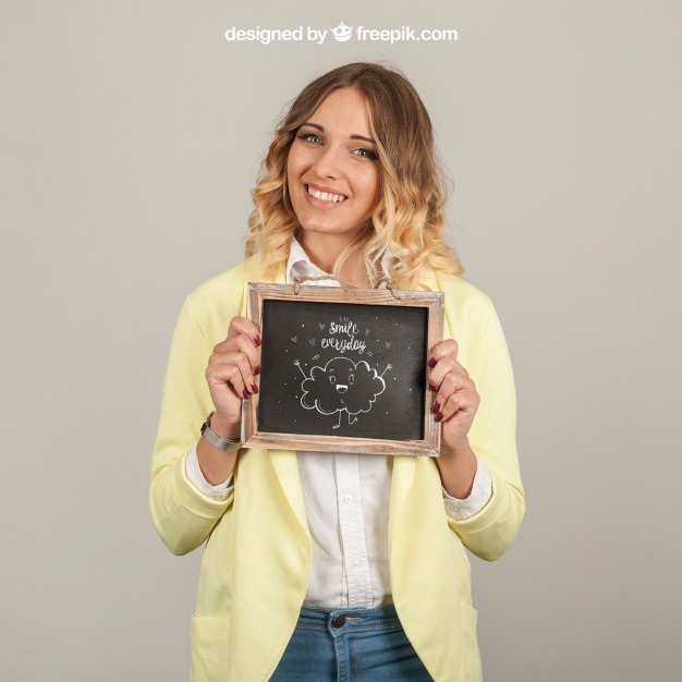 Good looking woman holding slate Free Psd. See more inspiration related to Mockup, Template, Woman, Girl, Quote, Face, Smile, Happy, Presentation, Chalkboard, Mock up, Chalk, Drawing, Female, Young, Good, Up, Happy face, Women face, Holding, Showcase, Stylish, Slate, Smiling, Looking, Mock, Joyful, Presenting and Showing on Freepik.